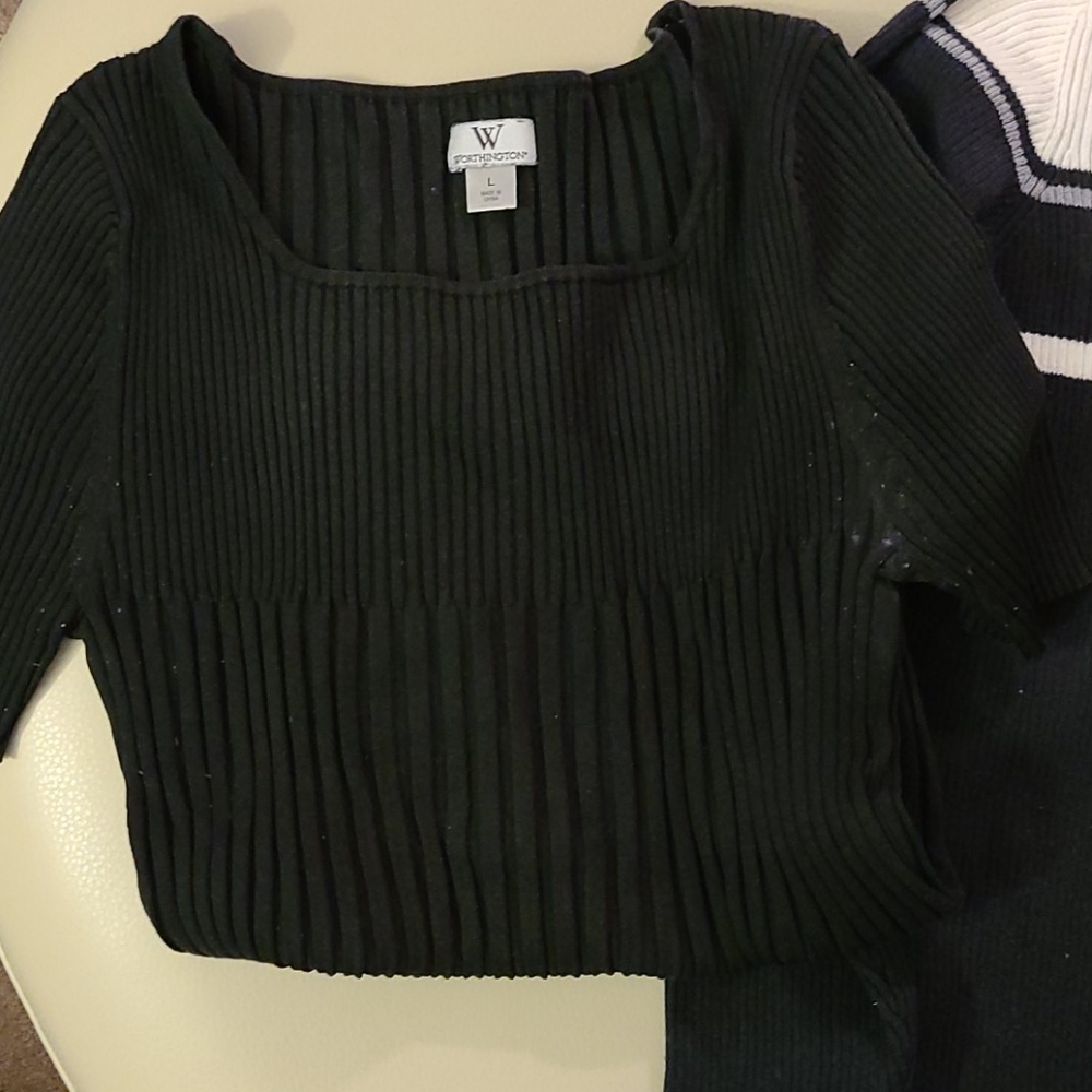 Worthington Sweaters (2), Black and Ivory. - Picture 2 of 9